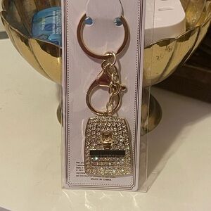 Gold Rhinestone Backpack Purse Charm/ Keychain 3/$12 Mix & Match